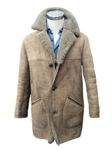 Vintage Baily's Leather Lamb Shearling Coat M/40 Beig 3-Button