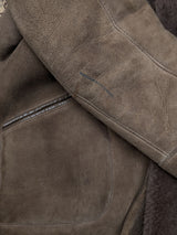 Vintage Baily's Leather Lamb Shearling Coat M/40 Beig 3-Button