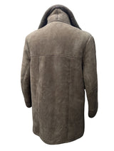 Vintage Baily's Leather Lamb Shearling Coat M/40 Beig 3-Button