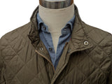 Barbour Jacket S/M Dark Olive Green Chelsea Padded Quilt Polyester