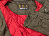 Barbour Jacket S/M Dark Olive Green Chelsea Padded Quilt Polyester