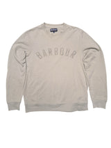 Barbour Sweatshirt M Beige Varsity Patch Letters Cotton