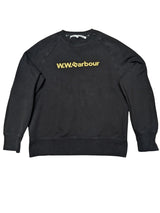 Barbour x Wood Wood Sweatshirt M Black Logo Heavyweight Cotton