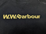 Barbour x Wood Wood Sweatshirt M Black Logo Heavyweight Cotton