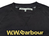 Barbour x Wood Wood Sweatshirt M Black Logo Heavyweight Cotton