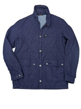 Barbour Jacket M Blue Renlow Quilt Cotton