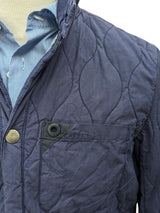Barbour Jacket M Blue Renlow Quilt Cotton