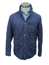 Barbour Jacket M Blue Renlow Quilt Cotton