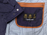 Barbour Jacket M Blue Renlow Quilt Cotton