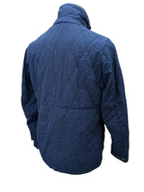Barbour Jacket M Blue Renlow Quilt Cotton