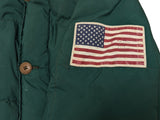 Vintage Polo Ralph Lauren US Flag Down Coat S/M Green Polyester Rare Ltd Edition