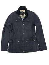 Barbour x William Morris Ladies Light Waxed Jacket S/M 6 US Navy Cotton RARE!