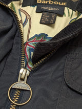 Barbour x William Morris Ladies Light Waxed Jacket S/M 6 US Navy Cotton RARE!
