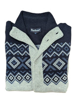 Barbour Cardigan Sweater L Navy/Grey Wool