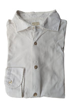 Mazzarelli Shirt L/17 White Cotton Pique