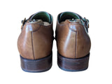 Carmina Shoes UK 7 Double Monk Strapped Light Brown Leather