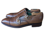 Carmina Shoes UK 7 Double Monk Strapped Light Brown Leather