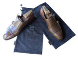 Carmina Shoes UK 7 Double Monk Strapped Light Brown Leather