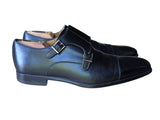 Magnanni 8/41 Double Monk Strapped Black Leather