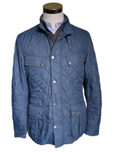 Barbour Jacket XL Mid Blue Ariel Padded Quilt Polyester