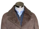 Vintage Morlands Leather Lambsuede Shearling Coat S/38 Light Brown