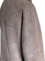 Vintage Morlands Leather Lambsuede Shearling Coat S/38 Light Brown