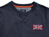 Hackett Sweatshirt L GB Union Jack Patch Navy Blue Cotton