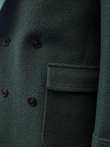 Benjamin Ulster Polo Overcoat Dark Green Boiled Wool PRE-ORDER