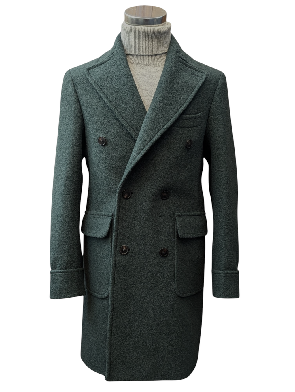 Benjamin Ulster Polo Overcoat Dark Green Boiled Wool PRE-ORDER