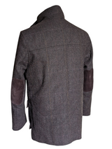 Abraham Moon Car Coat M Dark Brown Yorkshire Tweed Wool