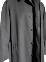 Bongardi Black Belted Balmacaan Raglan Coat XL 42/44R Wool