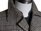 Vintage Dhobi England Coat L/42R Brown Plaid Thornproof Wool