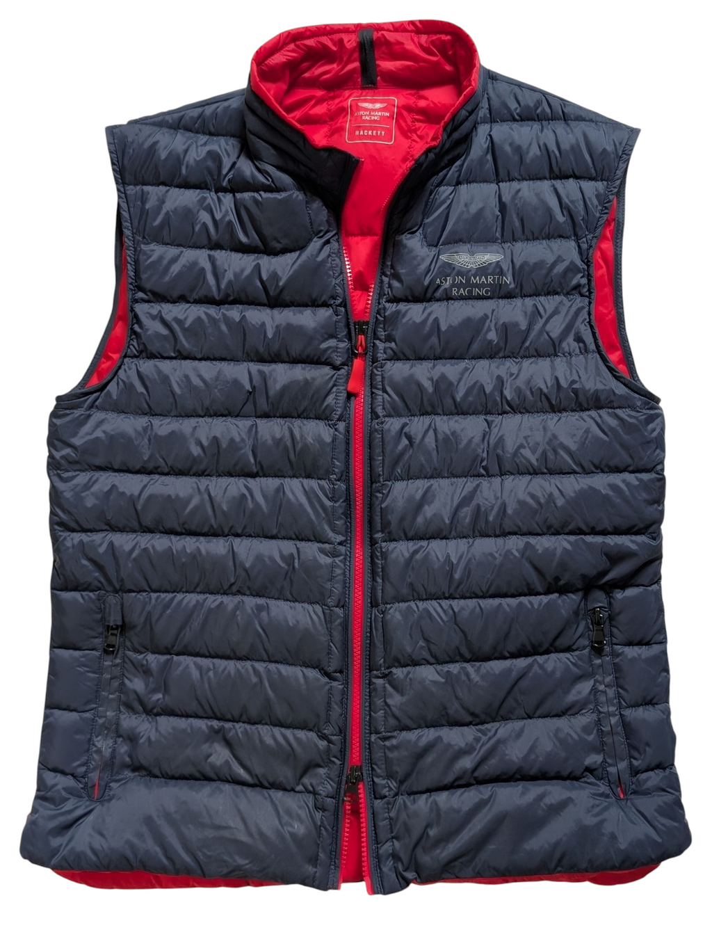 HACKETT LONDON × ASTON MARTIN ダウンベスト Hackett x Aston Martin Vest/Gilet S Navy Down Filled Nylon