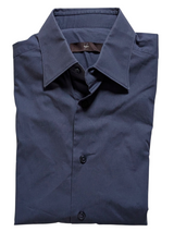 Zegna Shirt M City Navy Blue Cotton/Elastane