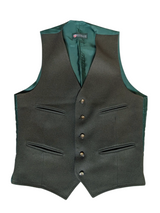 Vintage Dunn & Co. Vest S/38R Forest Green Wool Flannel