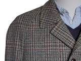 Vintage Dunn & Co. Harris Tweed Balmacaan Raglan Coat 44R-46R Multi Plaid Wool