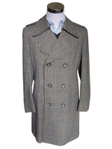 Vintage Berwin Belted Coat M/40R Prince of Wales Plaid DB Wool