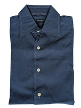 Paolo Verri Shirt 15.75 Dark Blue Washed/Dyed Cotton