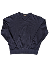 Paul Stuart Sweater L Navy Blue Baby Alpaca/Silk