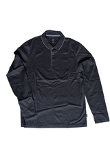 Hugo Boss Polo Shirt M Long Sleeved Black Mercerized Cotton