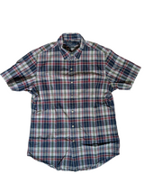 Ralph Lauren Shirt M Ivy Navy Burgundy Plaid Cotton