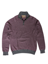 M&S Collezione Half Zip Sweater M Mauve/Grey Merino/Silk