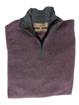 M&S Collezione Half Zip Sweater M Mauve/Grey Merino/Silk