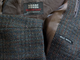 Dhobi England Balmacaan Raglan Coat M/40R Green/Brown/Charcoal Heavy Tweed Wool