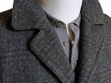 Dhobi England Balmacaan Raglan Coat M/40R Green/Brown/Charcoal Heavy Tweed Wool