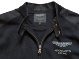 Hackett Aston Martin Sweater M/L Full Zip Black Wool/Suede