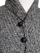 L.L. Bean Sweater M Grey Marled Shawl Collar Pullover Shetland Wool