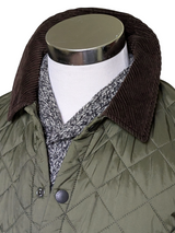 Barbour Jacket L/XL Olive Green Liddesdale Padded Quilt Polyamide