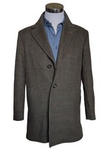 Vintage Mersley Coat M/40R Brown/Olive Green Plaid 3-button Pure Heavy Wool