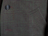 Vintage Mersley Coat M/40R Brown/Olive Green Plaid 3-button Pure Heavy Wool